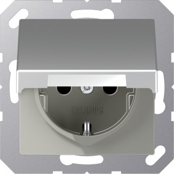 Накладка на розетку JUNG A 500 со шторками и крышкой (белый)