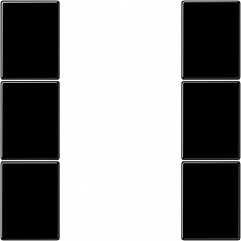 Комплект накладок JUNG LS 990 3 группы IP20 (черный)