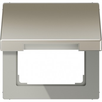 Крышка JUNG LS 990 откидная для розеток и изделий 50х50 (благородная сталь)