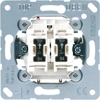 Механизм JUNG выключателя 2-клавишного с подсветкой скрытый монтаж