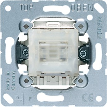 Механизм кнопки-переключателя JUNG с самовозвратом одноклавишный, без подсветки Механизм кнопки-переключателя JUNG с самовозвратом одноклавишный, без подсветки