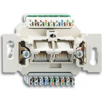 Механизм компьютерной/телефонной розетки 2xRJ45 JUNG категория 6