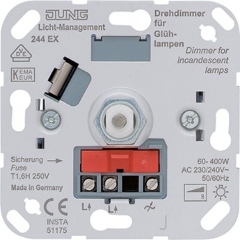 Механизм поворотного светорегулятора JUNG 60-400 Вт Механизм поворотного светорегулятора JUNG 60-400 Вт