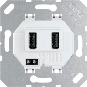 Механизм розетки 2xUSB JUNG A 500 белый Механизм розетки 2xUSB JUNG A 500 белый