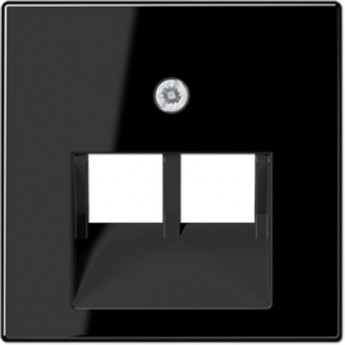 Накладка JUNG А500 для компьютерной/телефонной розетки 2хRJ45 (черный)