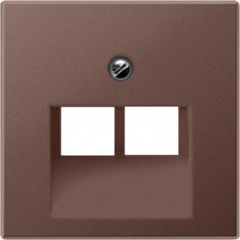 Накладка JUNG А500 для компьютерной/телефонной розетки 2хRJ45 (мокко)
