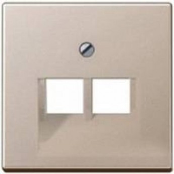 Накладка JUNG А500 для компьютерной/телефонной розетки 2хRJ45 (шампань)