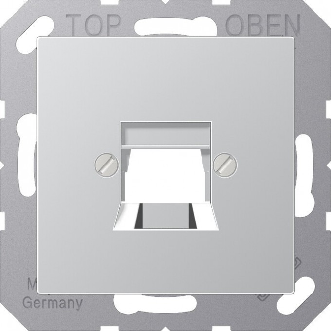 Накладка JUNG А500 для разъёмов AMP 5 категории (алюминий) A569-15NWEAL