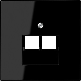 Накладка JUNG LS 990 для телефонной/компьютерной розетки 2хRJ45 (черный)