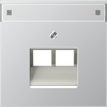 Накладка JUNG LS METAL для телефонной/компьютерной розетки 2хRJ45 с полем для надписи (матированный алюминий)