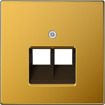 Накладка JUNG LS METAL для телефонной/компьютерной розетки 2хRJ45 (золото, 24 кар)