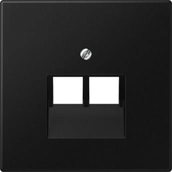 Накладка JUNG LS990 для компьютерной/телефонной розетки 2хRJ45 (матовый черный)