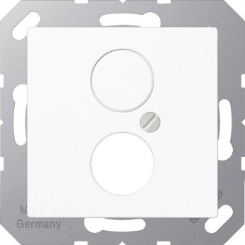 Накладка на аудиорозетку JUNG A500 для 1-го (2-х) разъемов High End (белый)