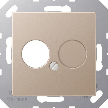 Накладка на аудиорозетку JUNG A500 для 1-го (2-х) разъемов High End (шампань)