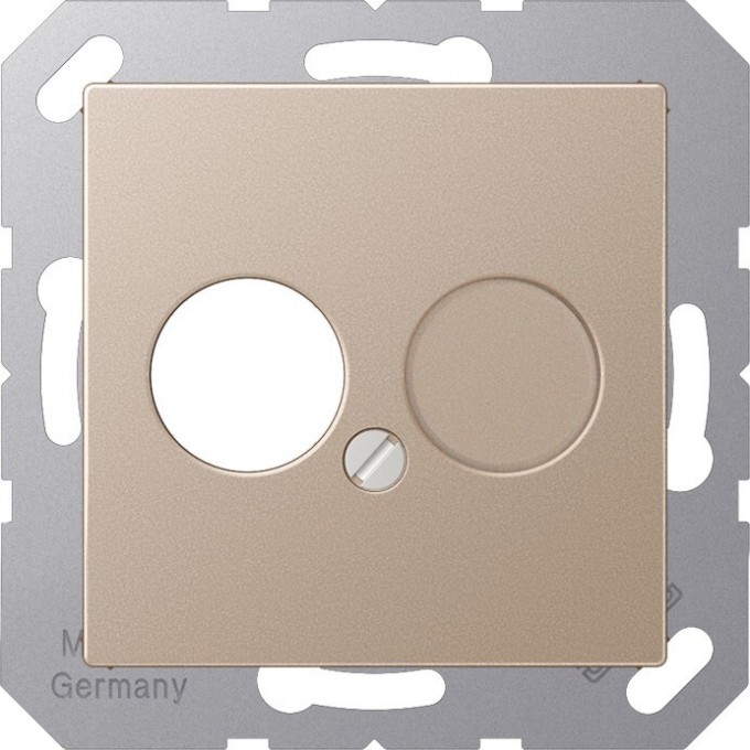 Накладка на аудиорозетку JUNG A500 для 1-го (2-х) разъемов High End (шампань) A562CH