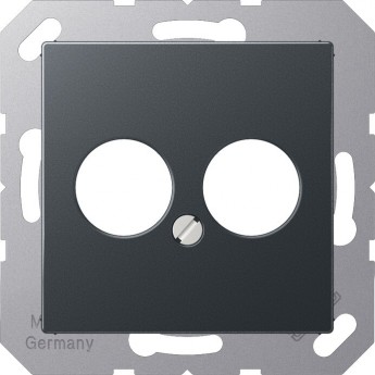 Накладка на аудиорозетку JUNG A500 для 2-х акустических разъемов (антрацит матовый)