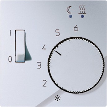 Накладка на термостат JUNG А-серия, с выключателем (алюминий)