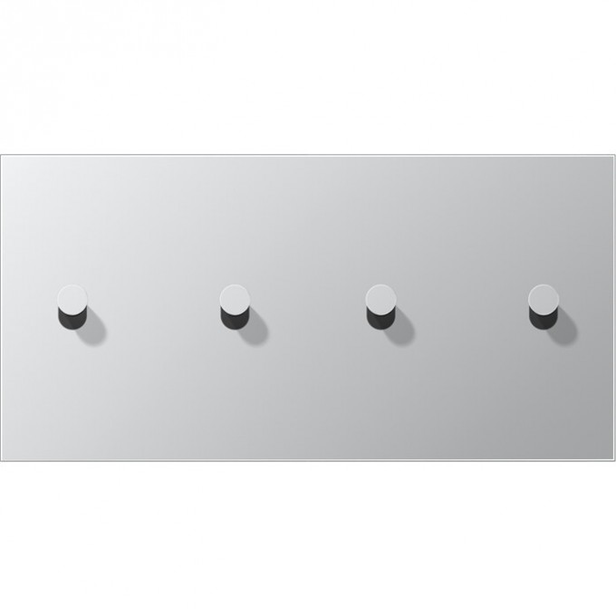 Накладка тумблера JUNG LS1912 2 поста, для горизонтальной установки, тумблеры 2+2, конус (алюминий) AL12-250K0