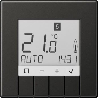 Программируемый термостат JUNG LSMETAL антрацит Программируемый термостат JUNG LSMETAL антрацит