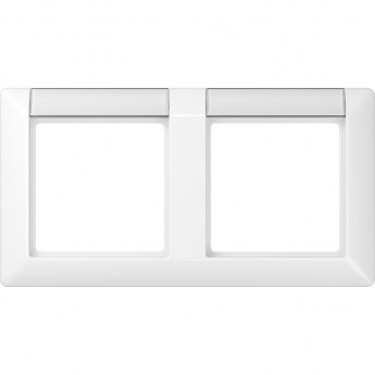 Рамка 2 поста горизонтальная JUNG AS 500 с полем для надписи (белый)