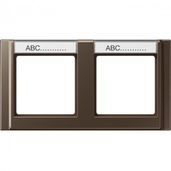 Рамка 2 поста JUNG A 500 с полем для надписи (мокко)
