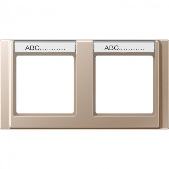 Рамка 2 поста JUNG A 500 с полем для надписи (шампань)