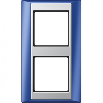 Рамка 2 поста JUNG A PLUS синий/алюминий