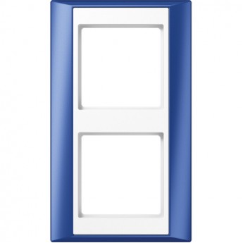 Рамка 2 поста JUNG A PLUS синий/белый