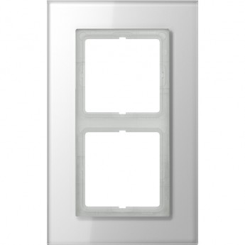 Рамка 2 поста JUNG LS PLUS белое стекло Рамка 2 поста JUNG LS PLUS белое стекло