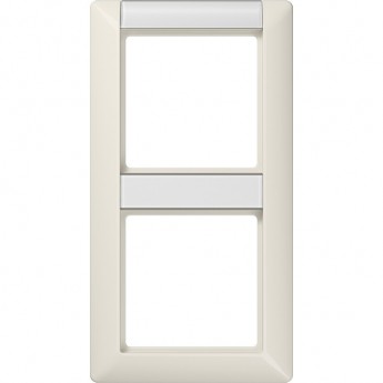 Рамка 2 поста вертикальная JUNG AS 500 с полем для надписи (слоновая кость)