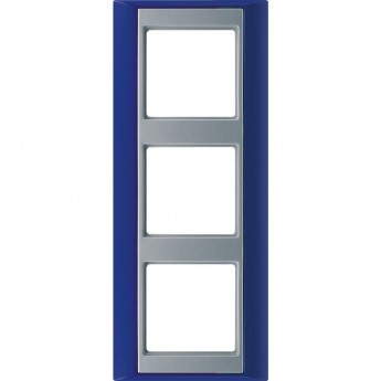 Рамка 3 поста JUNG A PLUS синий/алюминий