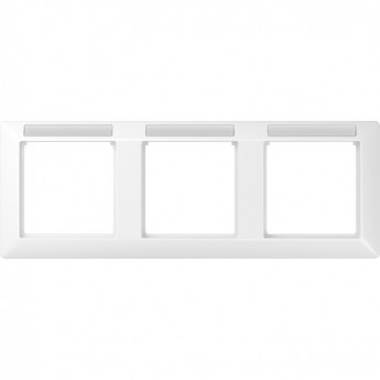 Рамка 3 поста JUNG AS 500 горизонтальная с полем для надписи (белый)