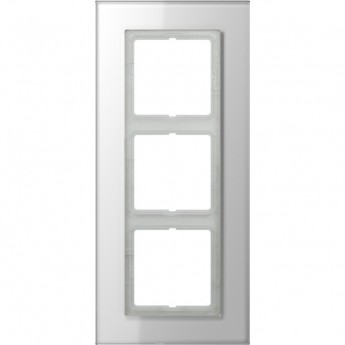 Рамка 3 поста JUNG LS PLUS белое стекло Рамка 3 поста JUNG LS PLUS белое стекло