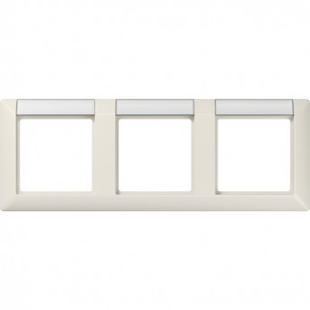 Рамка 3 поста с полем для надписи JUNG AS 500 горизонтальная (слоновая кость)