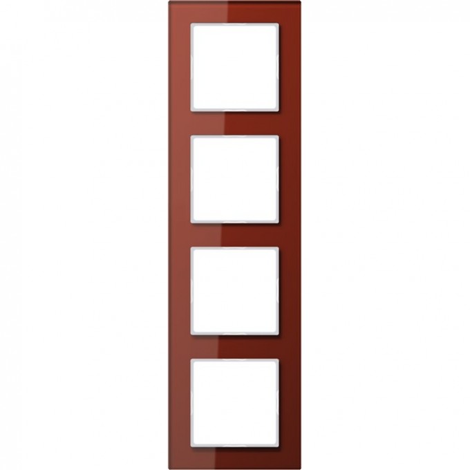 Рамка 4 поста JUNG A CREATION стекло (красный) AC584GLRT