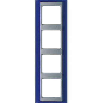 Рамка 4 поста JUNG A PLUS синий/алюминий