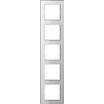 Рамка 5 постов JUNG A CREATION белое стекло