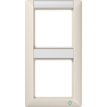 Рамка антибактериальная 2 поста JUNG AS 500 с полем для надписи (слоновая кость)