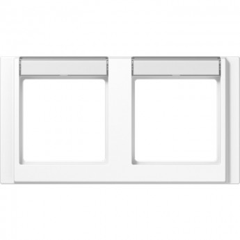 Рамка горизонтальная 2 поста JUNG A 500 с полем для надписи (белый)