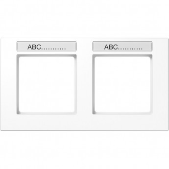 Рамка горизонтальная 2 поста JUNG A CREATION с полем для надписи (белый)
