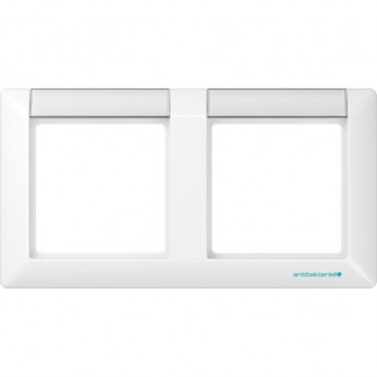 Рамка горизонтальная 2 поста JUNG AS 500 с полем для надписи (белый)