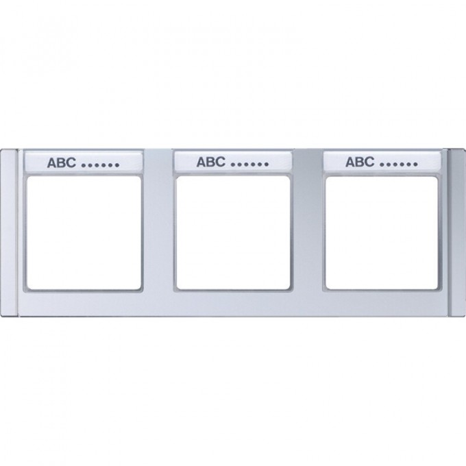 Рамка горизонтальная 3 поста JUNG A 500 с полем для надписи (алюминий) A5830NAAL