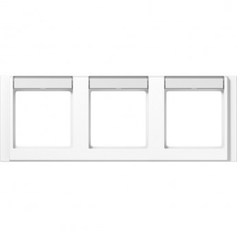 Рамка горизонтальная 3 поста JUNG A 500 с полем для надписи (белый)