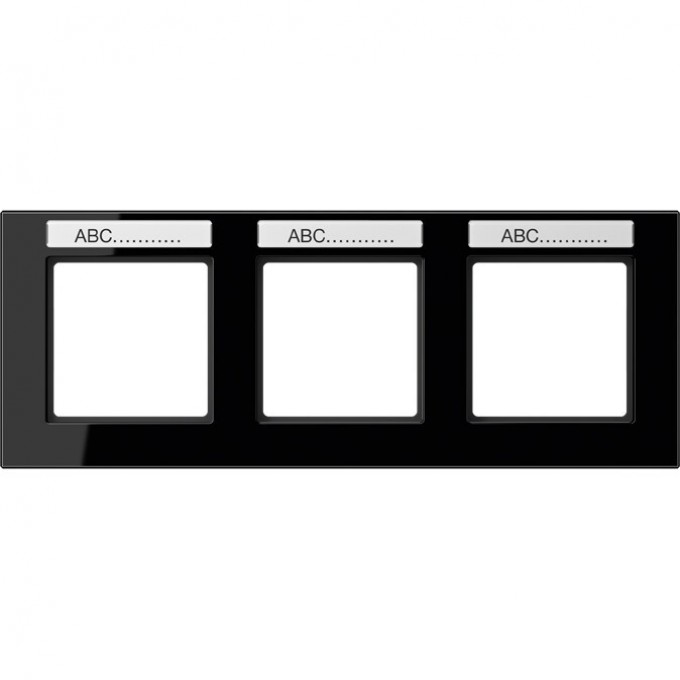 Рамка горизонтальная 3 поста JUNG A CREATION с полем для надписи (черный) AC5830BFNASW