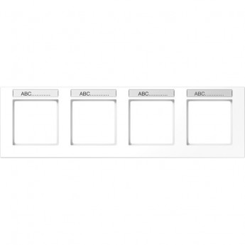 Рамка горизонтальная 4 поста JUNG A CREATION с полем для надписи (белый)