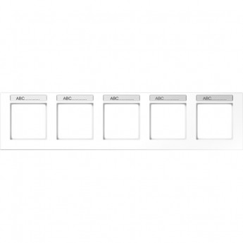 Рамка горизонтальная 5 постов JUNG A CREATION с полем для надписи (белый)