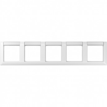 Рамка горизонтальная 5 постов JUNG AS 500 с полем для надписи (белый)