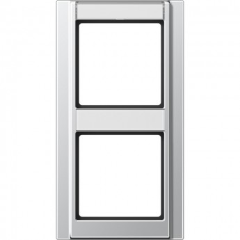 Рамка вертикальная 2 поста JUNG A 500 с полем для надписи (алюминий)