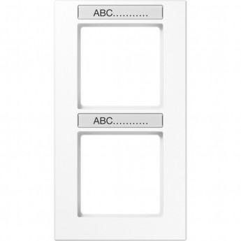 Рамка вертикальная 2 поста JUNG A CREATION с полем для надписи (белый)