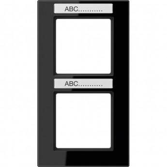 Рамка вертикальная 2 поста JUNG A CREATION с полем для надписи (черный)